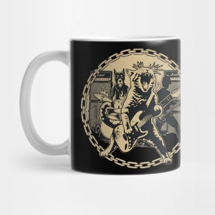 Cat Playing Guitar Rock Star Rock and Roll Men Women Kids Mug